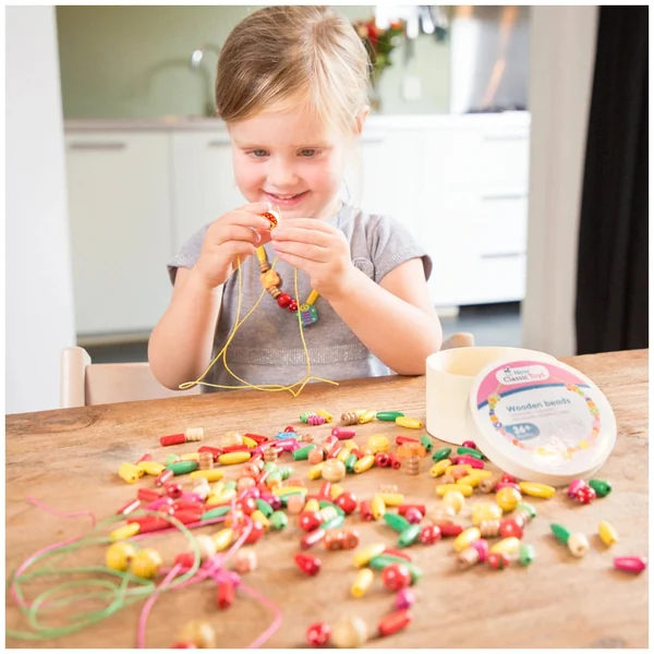 New Classic Toys - Lacing Beads - 230 Pieces And 4 Cords - Arts & Crafts