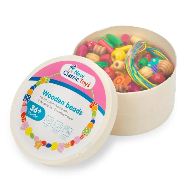 New Classic Toys - Lacing Beads - 230 Pieces And 4 Cords - Arts & Crafts
