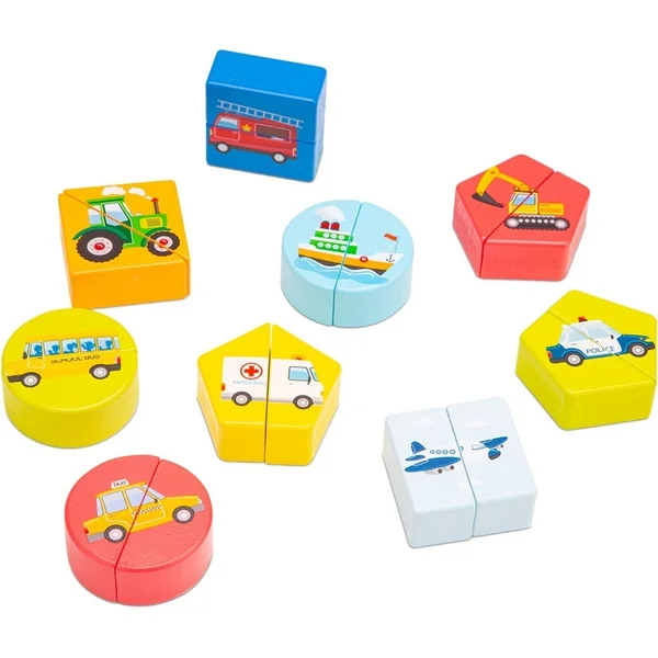 New Classic Toys Puzzle en bois à encastrer - moyens de transport