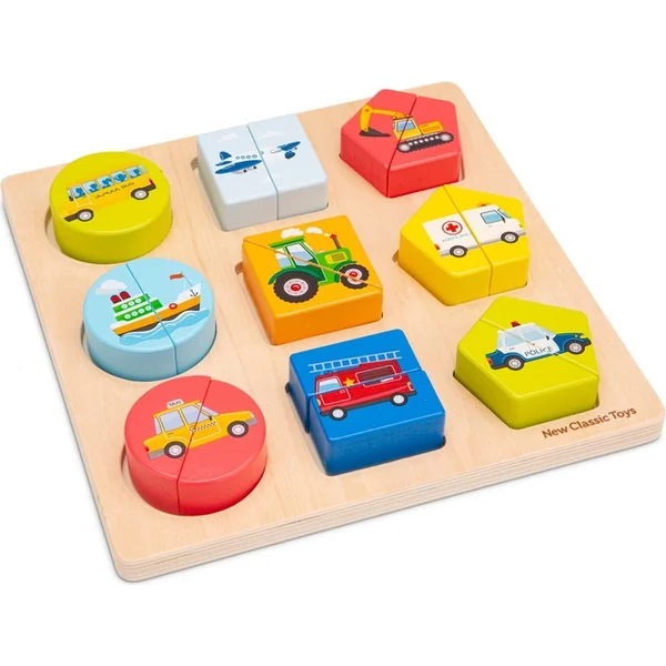 New Classic Toys Puzzle en bois à encastrer - moyens de transport