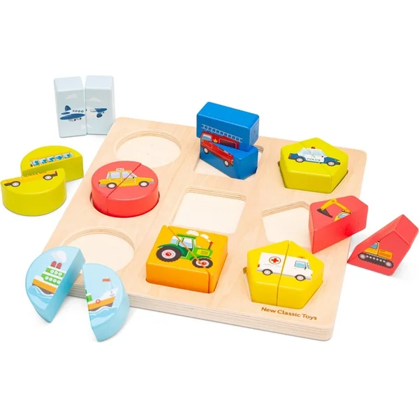 New Classic Toys Puzzle en bois à encastrer - moyens de transport