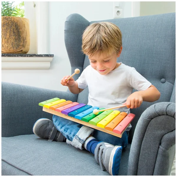 New Classic Toys - Xylophone With Music Book - 12 Bars - Musical Instruments