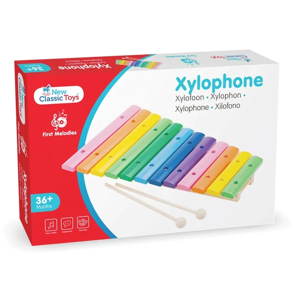 New Classic Toys - Xylophone With Music Book - 12 Bars - Musical Instruments