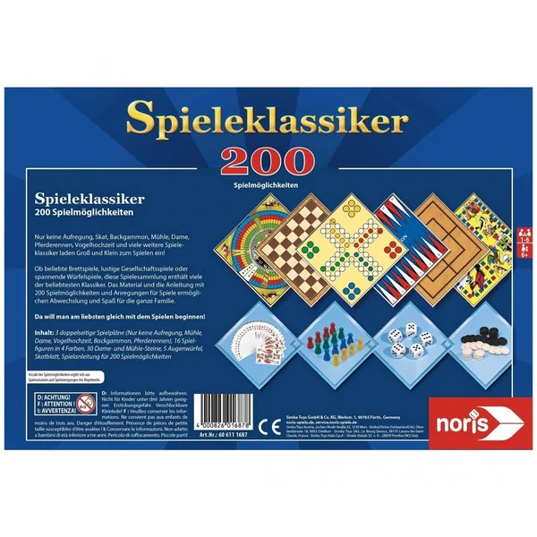 Noris - 200 Games Collection - Board Games - International Edition - Board Games