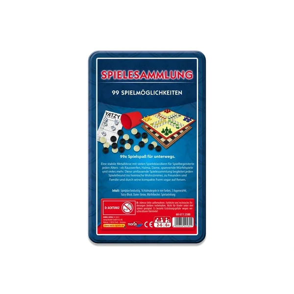Noris - 99 Games collection in Metall Box - Board Games - German Edition - Board Games