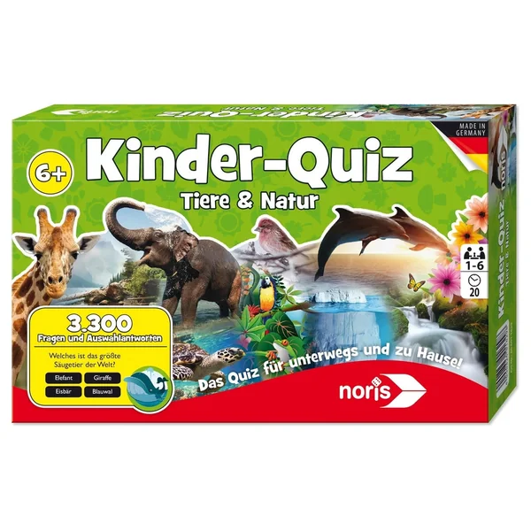 Noris - Board Games - Kids Quiz Animals and Nature - Educational Play - 6 Yrs