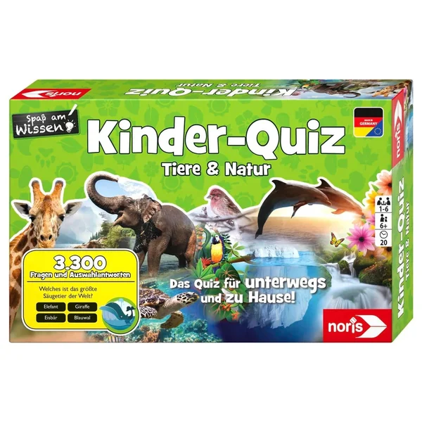 Noris - Board Games - Kids Quiz Animals and Nature - Educational Play - 6 Yrs