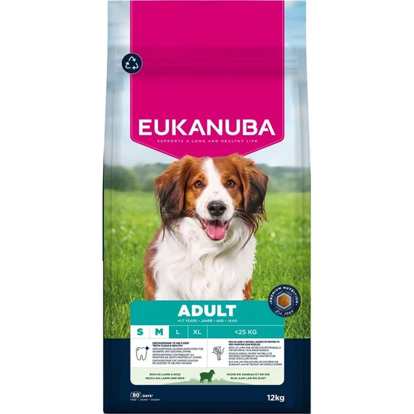 Nourriture EUKANUBA Adult Small and Medium riche en agneau 12 kg