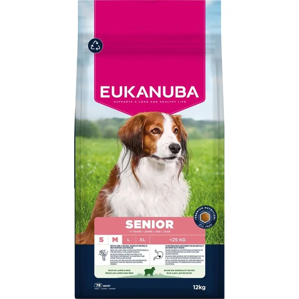 Nourriture EUKANUBA Senior Small and Medium riche en agneau 12 kg