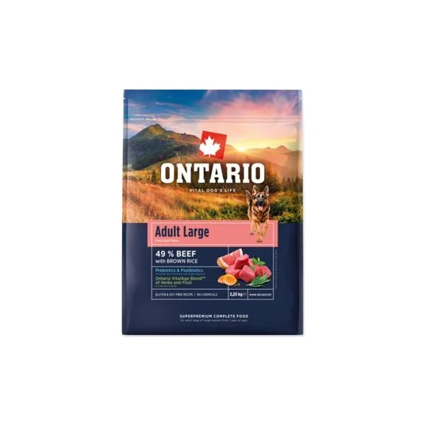 Nourriture Ontario Adult Large Bœuf & Riz Brun 2,25kg
