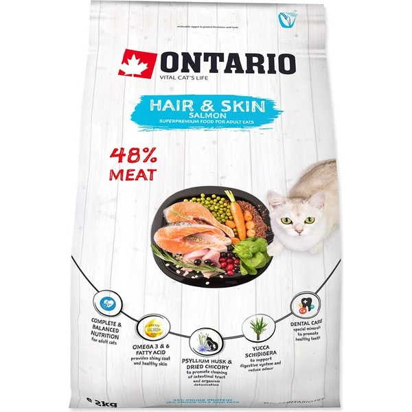 Nourriture Ontario Cat Hair & Skin 2kg