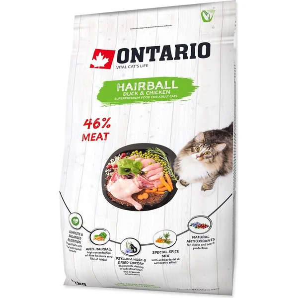 Nourriture Ontario Cat Hairball 2kg