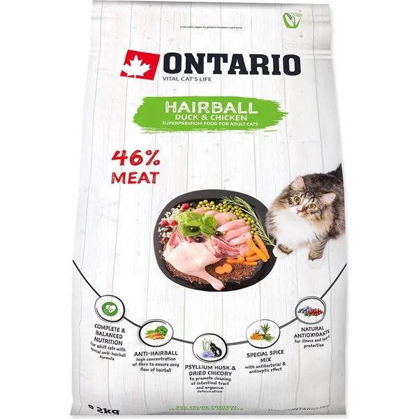 Nourriture Ontario Cat Hairball 2kg