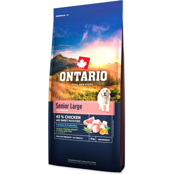 Nourriture Ontario Senior Large Poulet & Patates Douces 12kg
