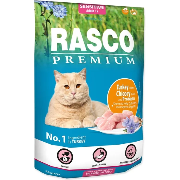 Nourriture Rasco Premium sensitive dinde avec racine de chicorée et probiotiques 0,4kg