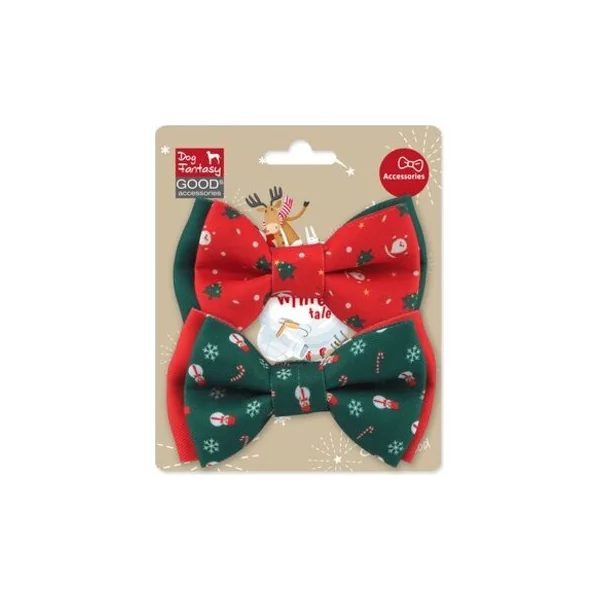 Nœud papillon Dog Fantasy Winter Tale Noël 10x6cm 2pcs