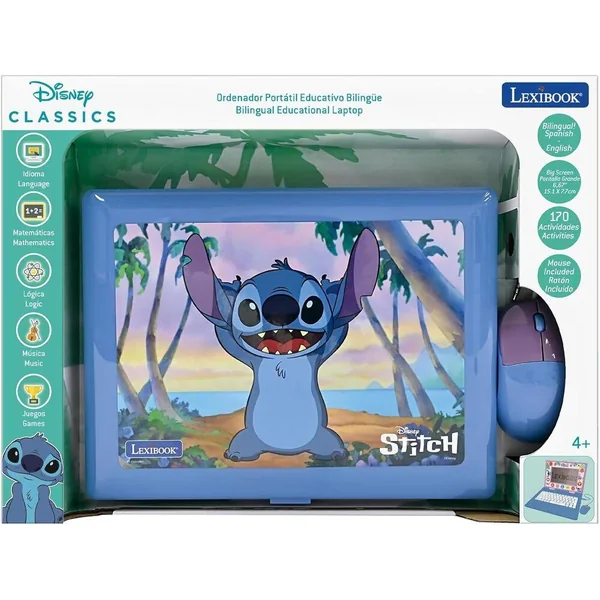 ORDINATEUR EDUCATIF BILINGUE STITCH AVEC 170 ACTIVITES (EN/ES)