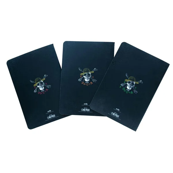 PACK 3 CARNETS A5 ONE PIECE NETFLIX - MONKEY D. LUFFY, RORONOA ZORO ET NAMI