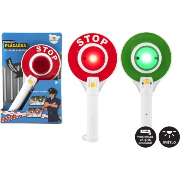 Palette de police en plastique 23 cm à piles avec lumière dans une boîte