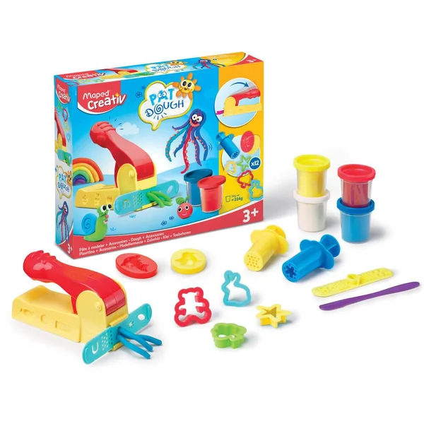 PAT DOUGH - 4 POTS + 12 ACCESSOIRES DONT UNE PRESSE