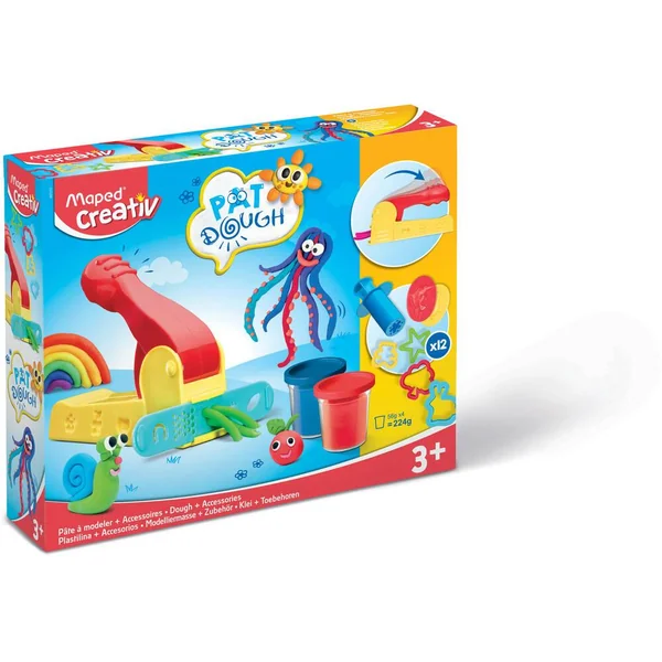 PAT DOUGH - 4 POTS + 12 ACCESSOIRES DONT UNE PRESSE