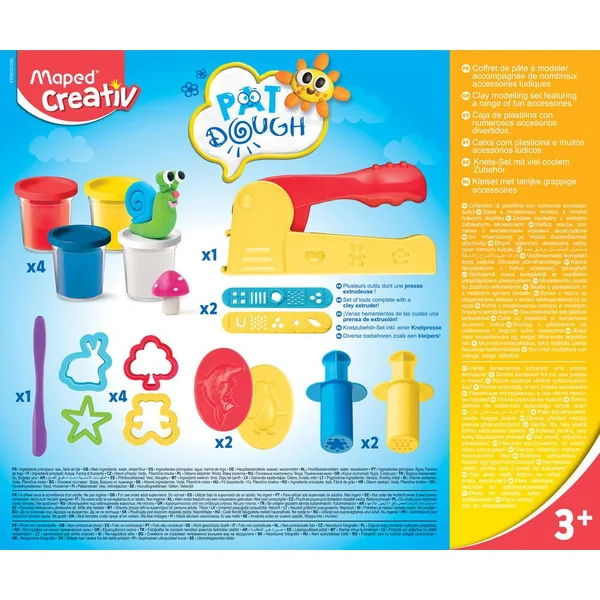 PAT DOUGH - 4 POTS + 12 ACCESSOIRES DONT UNE PRESSE