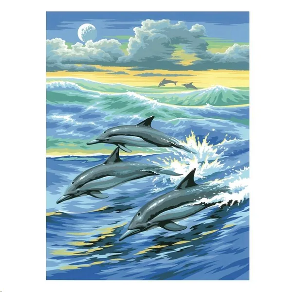 PEINTURE PAR N° ENFANTS - DAUPHINS