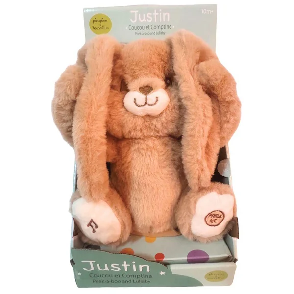 PELUCHE JUSTIN COUCOU CACHE AVEC OREILLES