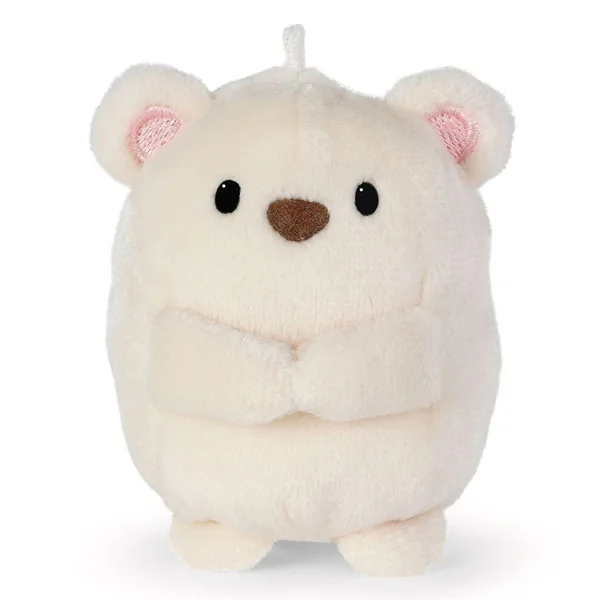 PELUCHE OURS POLAIRE SNONO 8 CM AVEC COSTUME DE FLAMME ET DE DRAGON