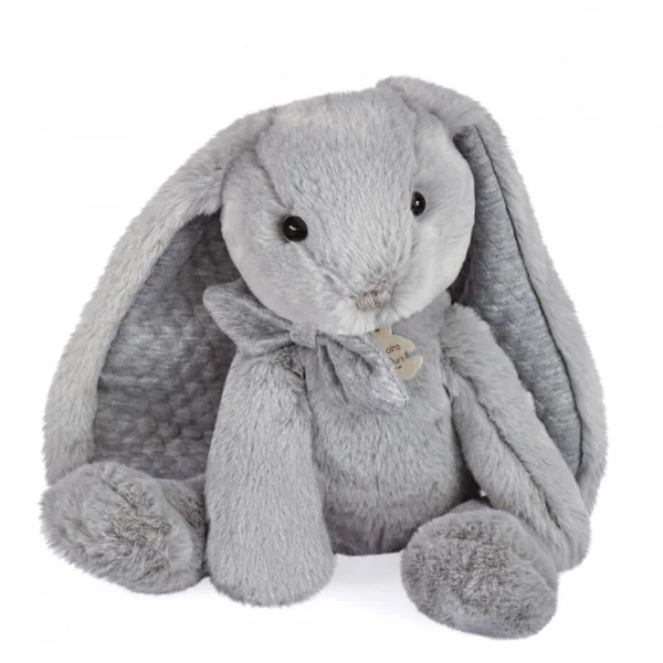 PELUCHE PREPPY CHIC - LAPIN GRIS PERLE 40 CM