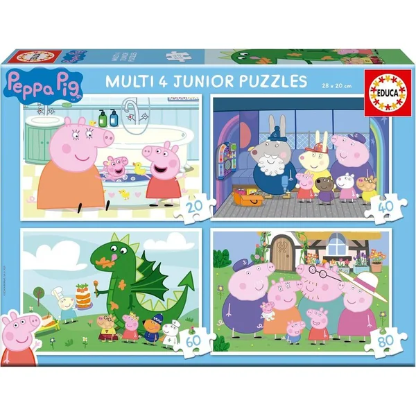 PEPPA PIG MULTI 4 JUNIOR PUZZLE 20-40-60-80 PIECES