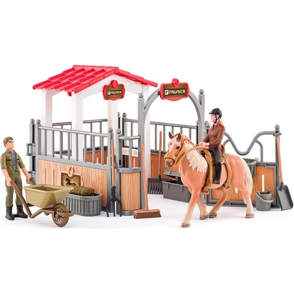 Petite écurie avec cheval et accessoires