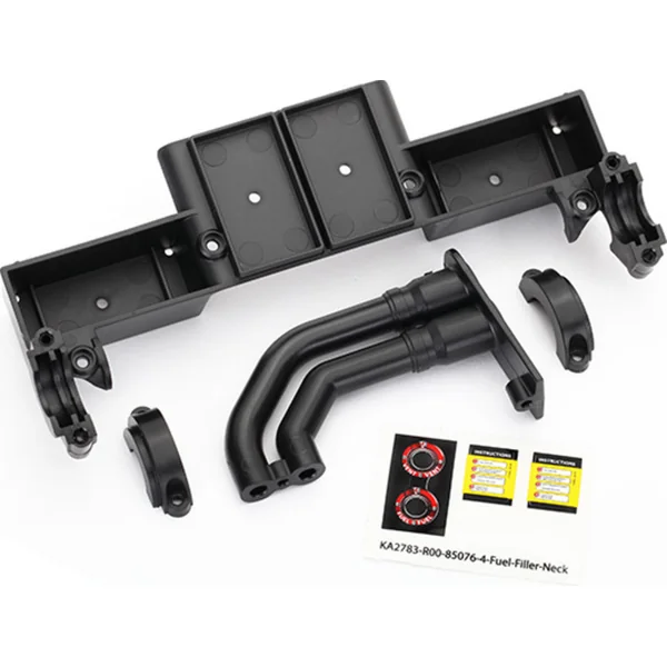 Plateau de châssis Traxxas / colliers d'arbre de transmission / bouchon de réservoir (noir)