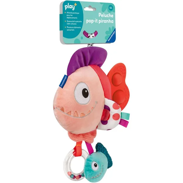 PLAY+ - PELUCHE POP-IT PIRANHA ROUGE