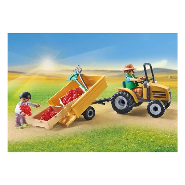Playmobil My Life Tractor With Trailer And Water Tank - 71442