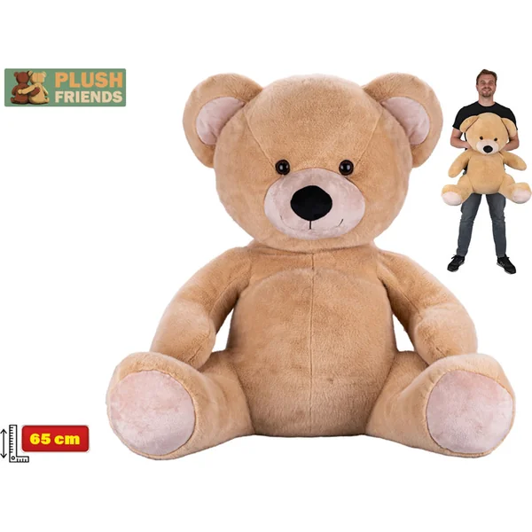 Plush Friends ours en peluche 65cm beige assis