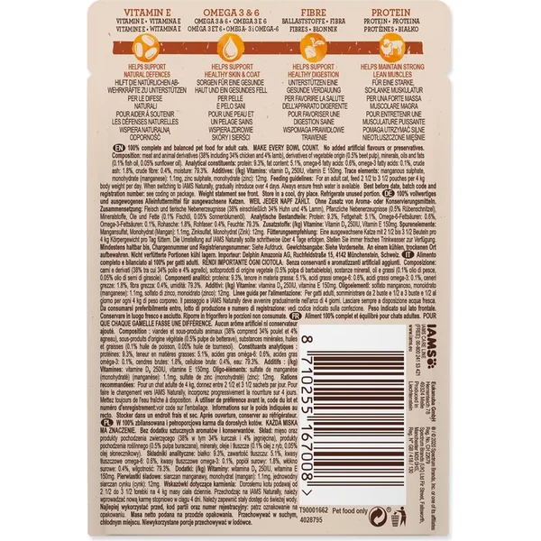 Pochette IAMS Naturally poulet & agneau en sauce 85g