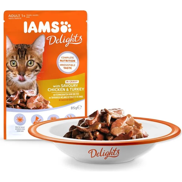 Pochette IAMS poulet et dinde en sauce 85g