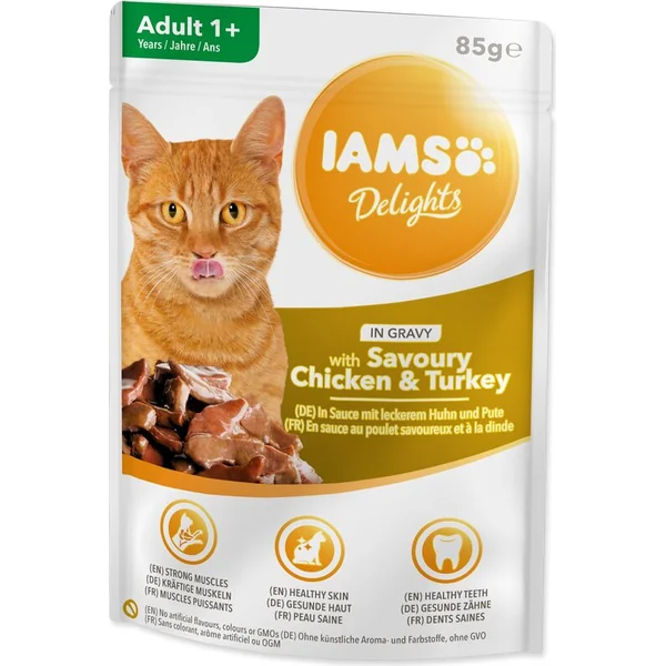 Pochette IAMS poulet et dinde en sauce 85g