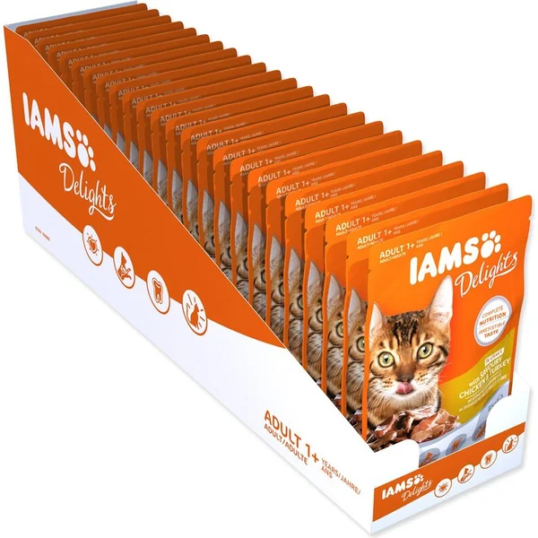 Pochette IAMS poulet et dinde en sauce 85g