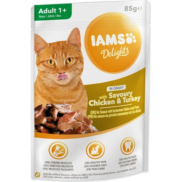 Pochette IAMS poulet et dinde en sauce 85g