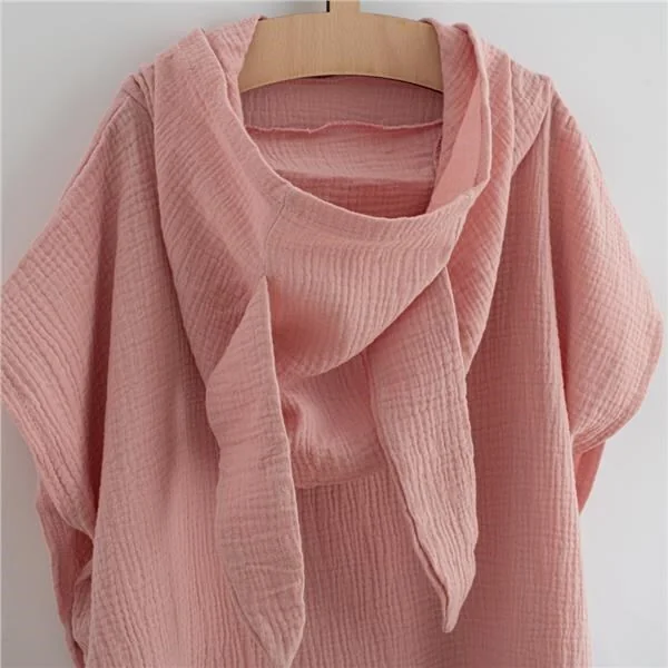 Poncho en mousseline pour enfants New Baby Feeling rose 35 cm - Taille : XS