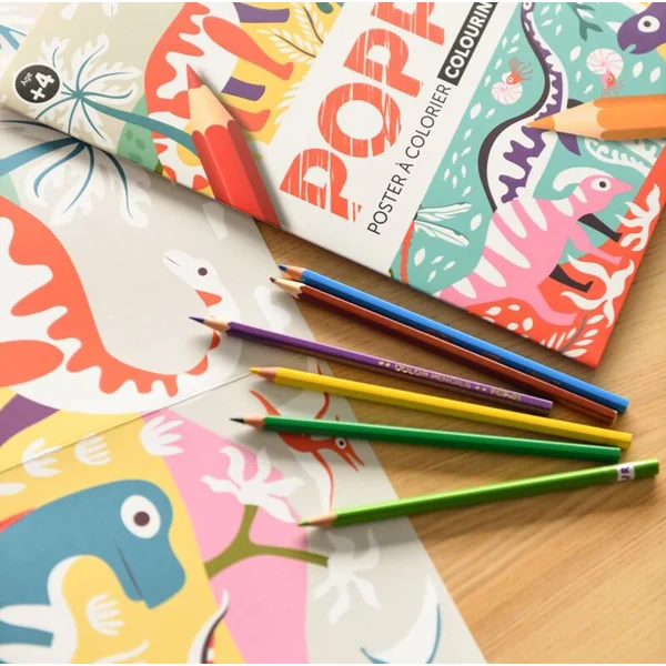 POPPIK PANORAMA A COLORIER - LES DINOSAURES