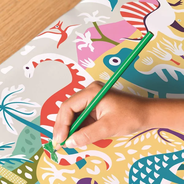 POPPIK PANORAMA A COLORIER - LES DINOSAURES