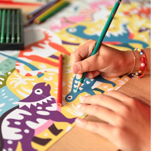 POPPIK PANORAMA A COLORIER - LES DINOSAURES