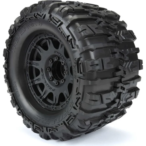 Pro-Line roue 3.8", pneu Trencher HP Belted, jante Raid H17 noir (2)
