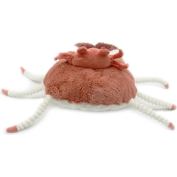 PTIPOTOS Crabe en peluche Cassecou brique - maman avec bébé