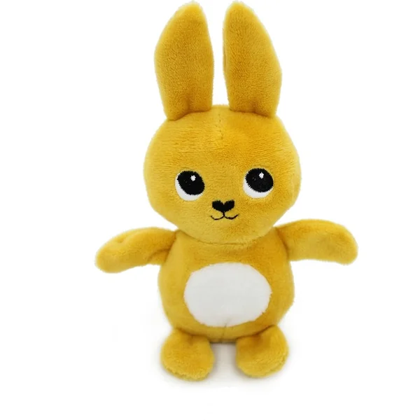 Ptipotos Lapin en peluche Toudou moutarde - maman avec bébé
