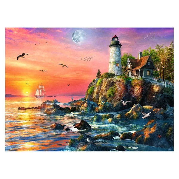 PUZZLE 500 PIECES - PHARE AU COUCHER DU SOLEIL