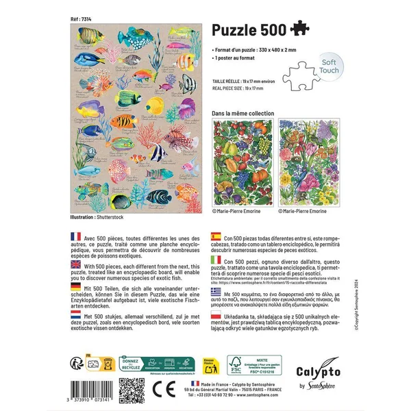 PUZZLE 500 PIECES - POISSONS EXOTIQUES